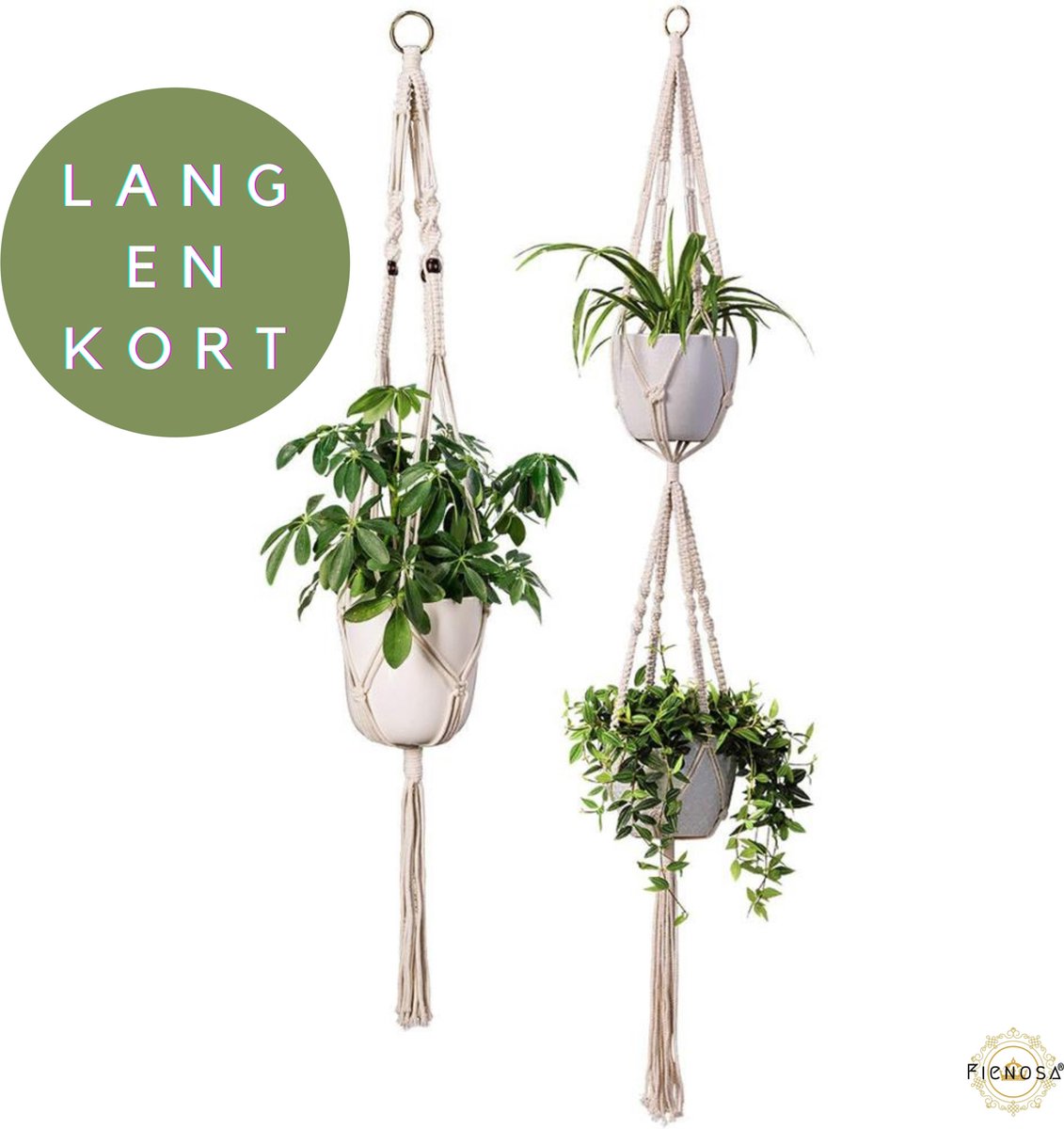 Gadgy cintre Set de 3 - Cintre style macramé pour pots de fleurs - Coton  tissé à la