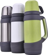 Home Royale Thermosfles - 1 Liter - RVS - Incl. Twee Kopjes - Thermosbeker - Koffie & Thee - Wit