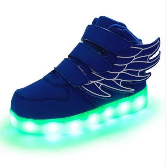 Kinderen kleurrijke lichte schoenen LED-oplaadbare lichtgevende schoenen,  maat: 32 (blauw) | bol.com