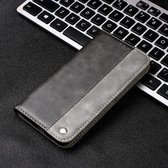 Zakelijke effen kleur stiksels horizontale flip lederen tas voor iPhone 7 Plus, met houder & kaartsleuven & portemonnee & lanyard (grijs)