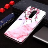 Zacht TPU-hoesje met marmerpatroon voor OnePlus 6 (pruimenbloesem)