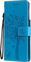 Samsung Galaxy S21 Hoesje - Mobigear - Tree Serie - Kunstlederen Bookcase - Blauw - Hoesje Geschikt Voor Samsung Galaxy S21
