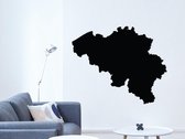 HOUTEN WANDDECORATIE / WOODEN WALL DECORATION - MUURDECORATIE / WALL ART - LANDKAART BELGIË / COUNTRY MAP BELGIUM - 70 x 56cm - ZWART / BLACK - WANDFIGUUR BELGIQUE - ECHT HOUT - RE
