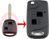2 Knoppen klapsleutel ombouwset sleutelbehuizing geschikt voor Toyota - Lexus / Toyota Yaris / Toyota MR2 / Toyota Corolla / Ombouwset Autosleutel