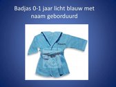 Badjas lichtblauw met naam 0-1 jaar