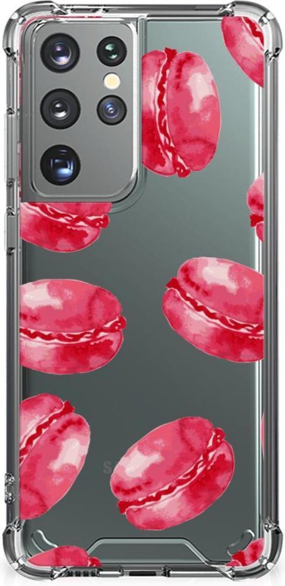 Samsung Galaxy S21 Ultra Beschermhoes Pink Macarons