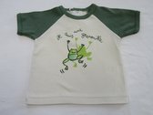 petit bateau , garçons , t-shirt à manches courtes , beige / vert olive , grenouille, 6 mois 67