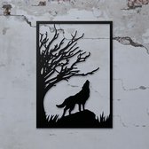Wolf 80cm hoog - Muurdecoratie - Muurplaat - Cadeau - Geschenk