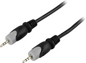 DELTACO MM-170 Câble audio 2,5 mm à 2,5 mm Jack stéréo, 0,5 m - Zwart