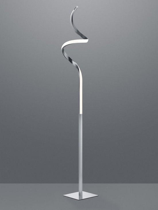Trio Leuchten ruta - Design LED Dimbare Vloerlamp | Staande Lamp met Dimmer - 1 lichts - H 145 cm - Staal - Woonkamer | Slaapkamer | Keuken