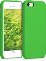 kwmobile telefoonhoesje voor Apple iPhone SE (1.Gen 2016) / 5 / 5S - Hoesje met siliconen coating - Smartphone case in limoengroen