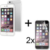 BeHello iPhone 6 Plus / 6S Plus Anti-Kras Duo Case Backcase Hoesje Achterkantje Wit + 2 Stuks Behello Folie Screenprotector