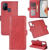 OnePlus Nord N100 hoesje - MobyDefend Luxe Wallet Book Case (Sluiting Zijkant) - Rood - GSM Hoesje - Telefoonhoesje Geschikt Voor OnePlus Nord N100