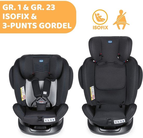Chicco Autostoel Unico Plus - Groep 0 1 2 3 - Isofix bevestiging -Verstelbare hoofdsteun - Zwart