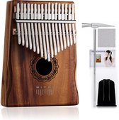 Ritmi Kalimba Set – Duimpiano – Muziekinstrument - Gemaakt van Mahonihout - 17 Tonen – Complete Set Inclusief Accessoires – Leuk Cadeau voor Man / Vrouw en Kind - Bruin