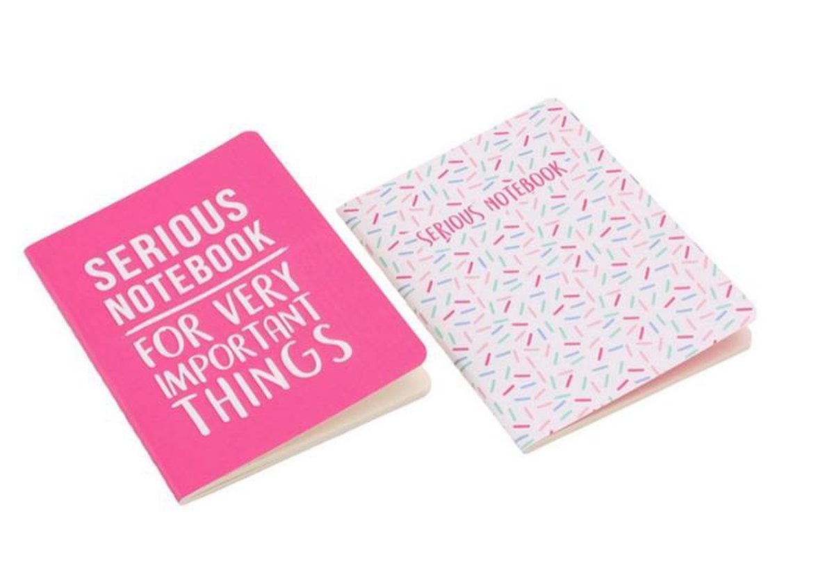 CGB A6 Lined Notebook Set of 2 - My Little Notebook & Big Ideas Notebooks with Slogans (Serious Notebook)