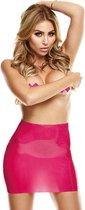 Latex Mini Rok Met Open Achterkant - Roze
