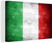 Canvas schilderij 140x90 cm - Wanddecoratie Afbeelding van de vlag van Italië - Muurdecoratie woonkamer - Slaapkamer decoratie - Kamer accessoires - Schilderijen