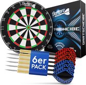 Dartbord met darts,