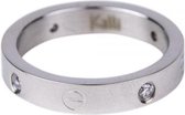 Kalli ring Crystal and Screw Motiv Zilver-4025 (18mm)