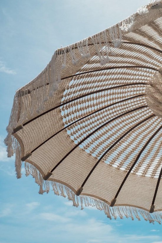 Bali parasol macrame, créme, 180 cm | bol.com