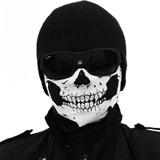 Doodshoofd schedel masker - Halloween masker - Skull mask - Scream masker - col / sjaal - Motor masker - Motormasker - Skimasker - Motorsjaal - Snowboarden - Universeel