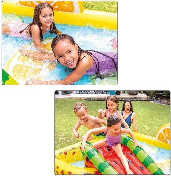 Intex Kinderzwembad - Glijbaan - Waterparadijs - Twee badjes - Fruit thema - Intex