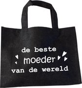 Vilten tas - De Beste Moeder Van De Wereld - Cadeautje Voor Mama - Shopper Van Vilt - Antractie Vilten Tas Met Hengsels