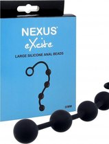 EXCITE Large Silicone Anal Beads - Black