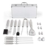 BBQ Set - 18-delige Barbecue Toolbox Accessoires - Luxe Barbecuegereedschapset + Koffer