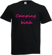 T shirt camping bitch maat S