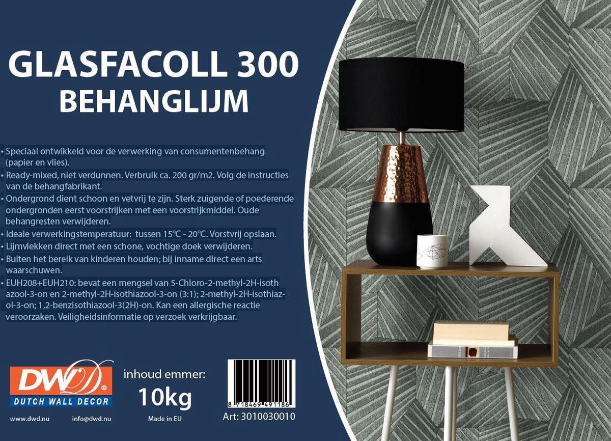 Behanglijm kant en klaar Glasfacoll 300 10 kg