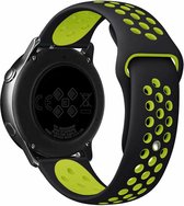 Siliconen Smartwatch bandje - Geschikt voor  Garmin Venu 2s sport bandje - 40mm - zwart/geel - Strap-it Horlogeband / Polsband / Armband