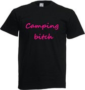 T shirt camping bitch maat L