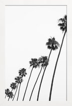 JUNIQE - Poster in houten lijst Cali Palms -60x90 /Grijs & Wit