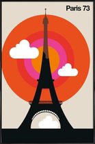 JUNIQE - Poster in kunststof lijst Vintage Parijs 73 -30x45 /Kleurrijk