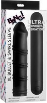 XL Bullet & Swirl Silicone Sleeve - Black