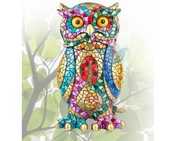 Barcino Design Carnival beeld uil multi-colored 11 cm