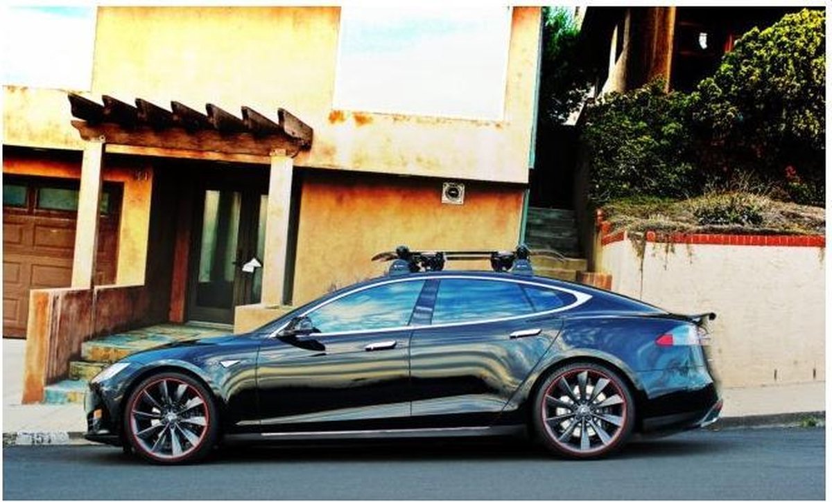 Tesla Model S Dakdrager Zwart 2012 - mei 2015 Yakima Whispbar Flush Auto Exterieur Accessoires – foto 7