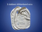 3 slabbers met klittenband kleur creme