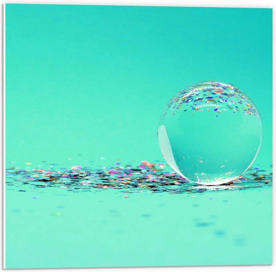 Forex - Glazenbol met Glitters - 50x50cm Foto op Forex