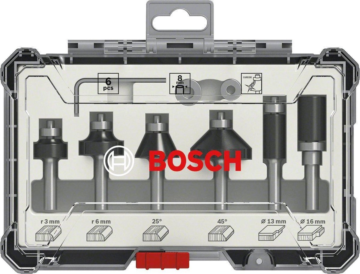 8-delige gemengde freesset - schachtdiameter 8 mm - Bosch