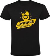 The winner takes it all Heren t-shirt | winaar | geslaagd | grappig | cadeau | Zwart