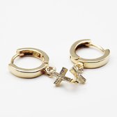 OZZ Silver & Gold - Jawan Cross Hoop Earrings in Gold - Jawan cross hoop-oorbellen in goud