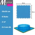Zwembad tegels - Set van 8 stuks - 50x50 cm - 2 m² - Bodem bescherming - Ondertegels - Ondervloer - Ondergrond - Foam tegels - Matten - Puzzelmat voor zwembad - Zwembadtegels