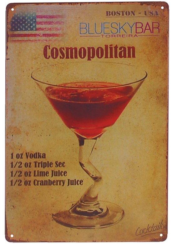 Assiette en métal - Cosmopolitan - Blue Sky Bar