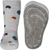 Antislip sokken met gekleurde stippen lichtgrijs-31/34