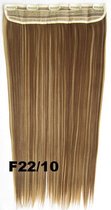 Clip in hairextensions 1 baan straight blond /bruin - F22/10