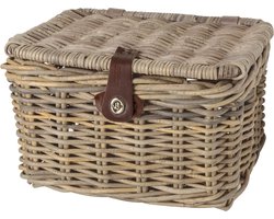 Fastrider Sera Fietsmand - Naturel Rotan Fietsmanden - 17L - Fietsmand met Deksel - Handgemaakt