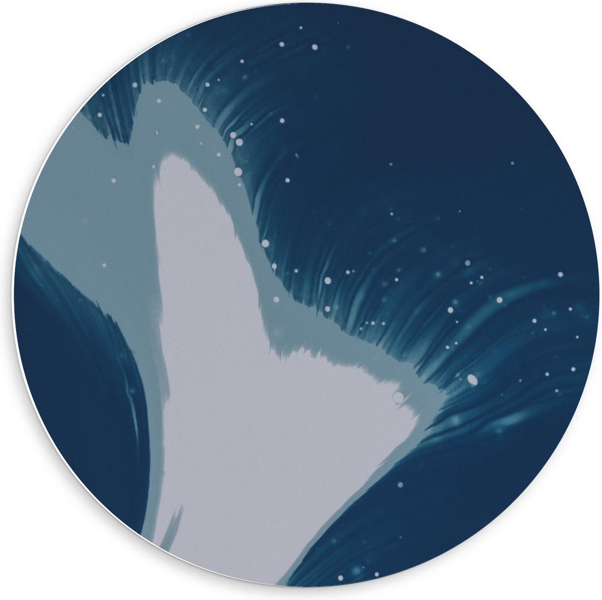 Forex Wandcirkel - Verf met Blauw Tinten - 60x60cm Foto op Wandcirkel (met ophangsysteem)